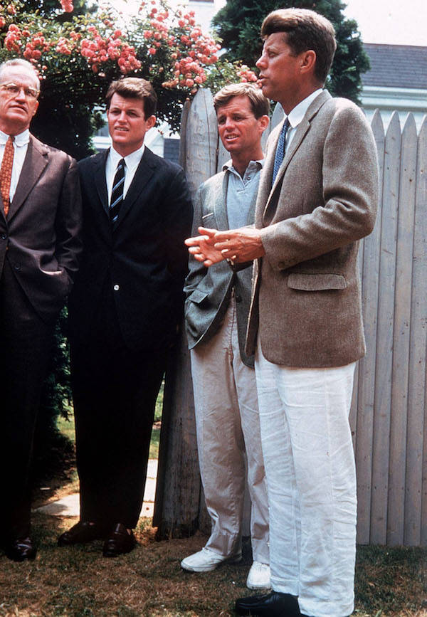 John F. Kennedy, President of USA with his brothers Robert and Edward Kennedy. Photo courtesy of Alamy.