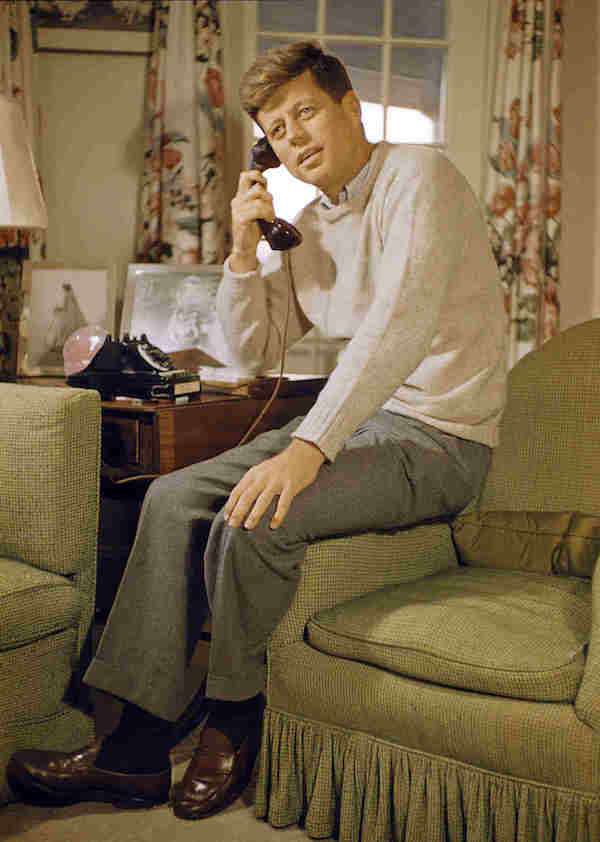 JFK was a big advocate of the loafer. Pictured circa 1957 wearing G.H. Bass & Co Weejuns.