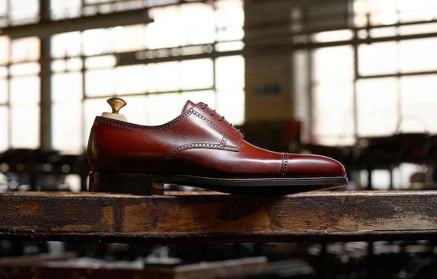 The Westfield brogue in tan pebble grain leather.