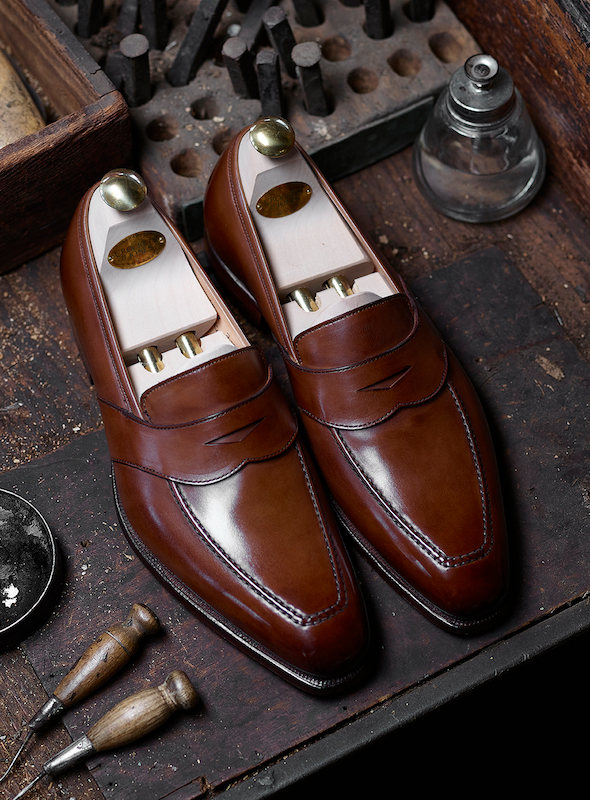 The Kingston loafer in tan antique calf leather.