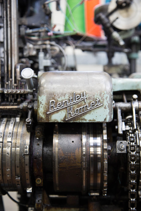 An old Bentley knitting machine.