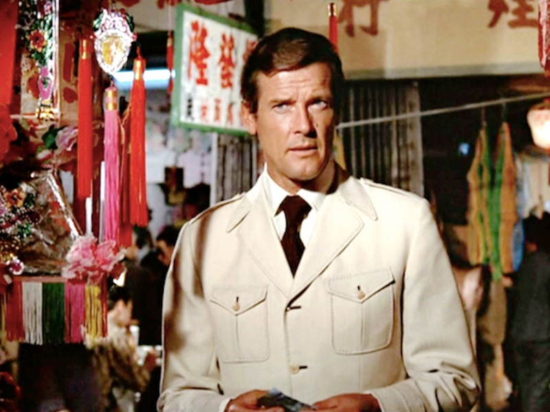 Roger Moore in The Man With The Golden Gun, 1974.