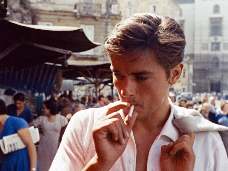 Alain Delon demonstrates his simple yet effortless style as Tom Ripley in Plein Soleil, 1960.