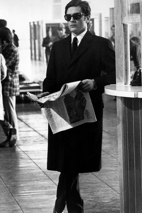 Alain Delon as master thief Roger Sartet in The Sicilian Clan, 1969. Photo by Everett Collection Inc / Alamy Stock Photo.