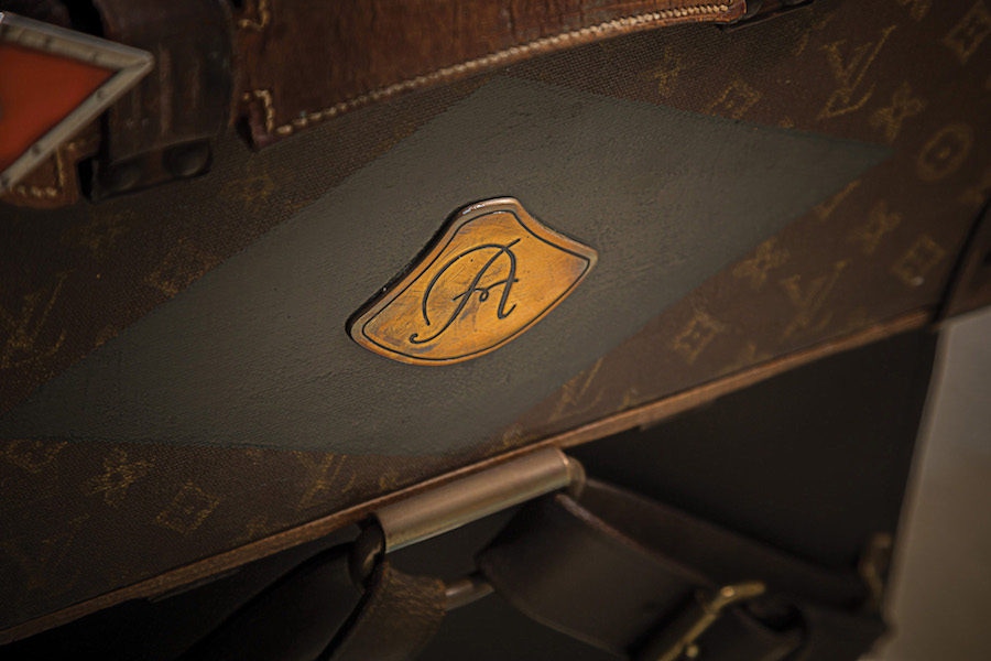 The Louis Vuitton motoring trunk replete with monogram.