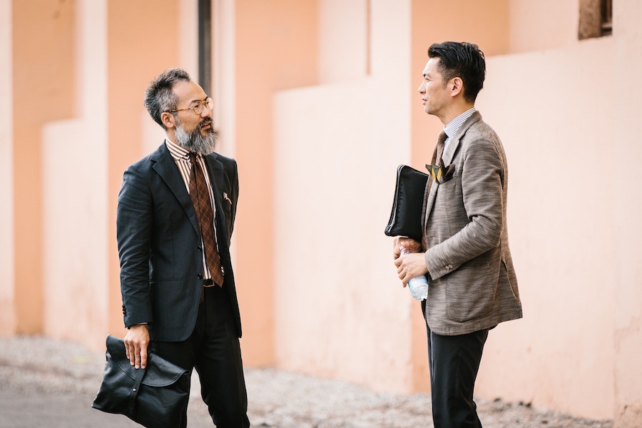 The subtle use of pattern in the shirting and pocket square combinations elevate both of these tailored ensembles.