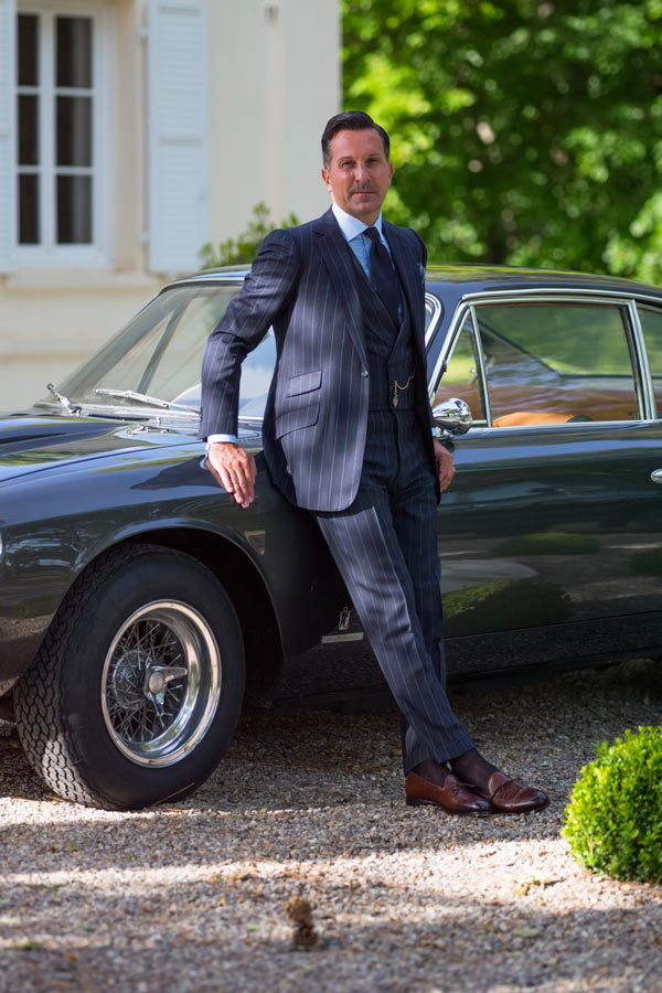 Alexander Kraft wears bespoke Cifonelli.