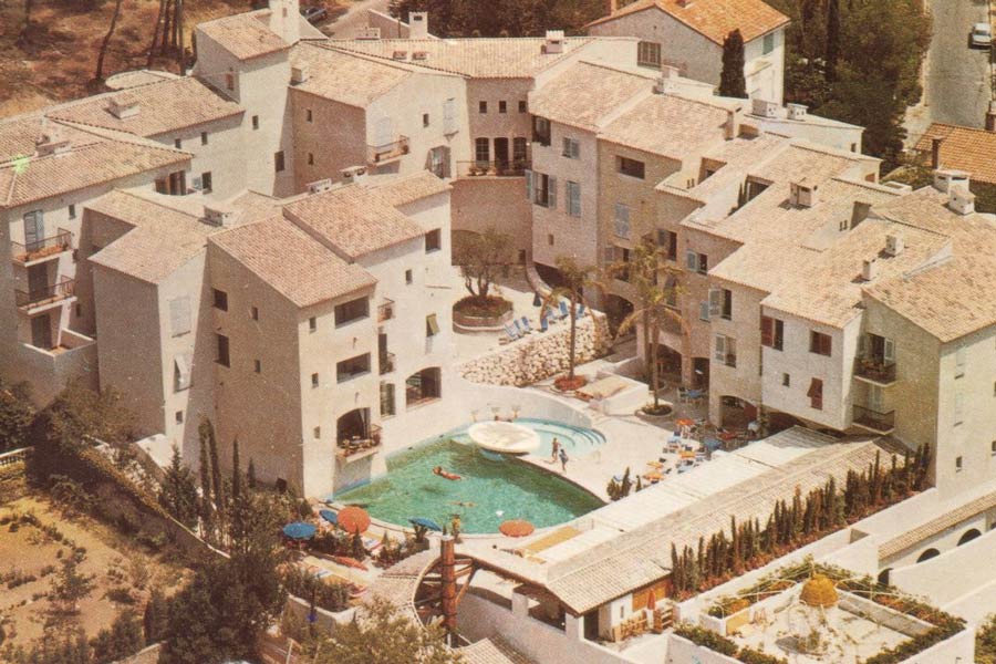 An aerial view of Hotel Byblos, before it was renovated.