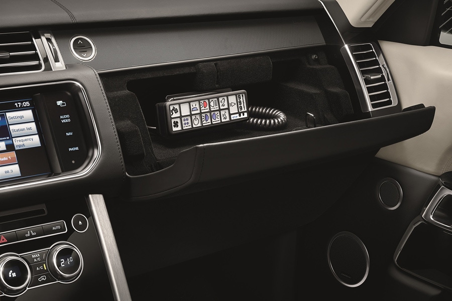 The Sentinel’s wired remote panel, hidden in the glovebox, which can perform an array of tasks from dialling ‘999’ to turning on the air-conditioning.