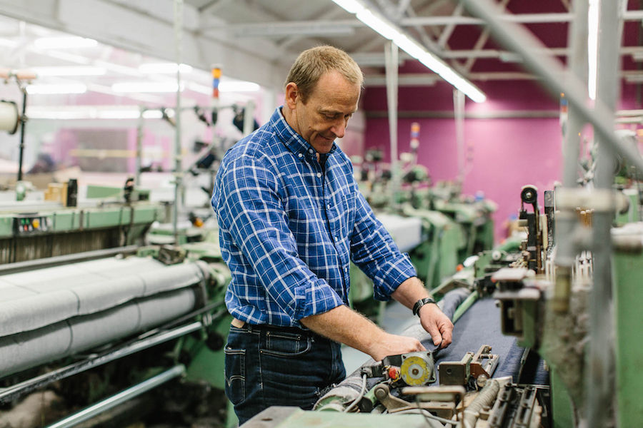 Peter McNutt hard at work in the factory.