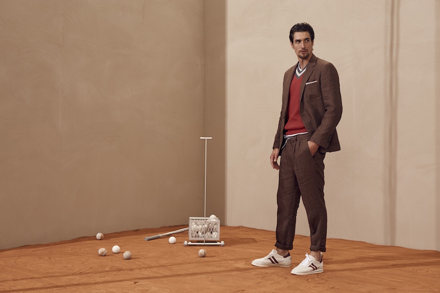 Brunello Cucinelli: Brunello's 'Leisure Suit', complete with rolled hems and a drawstring waist.