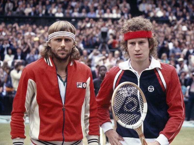 Bjorn Borg and John McEnroe both sporting a retro look in 1980.