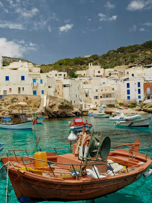 A quaint town in Levanzo, Sicily.