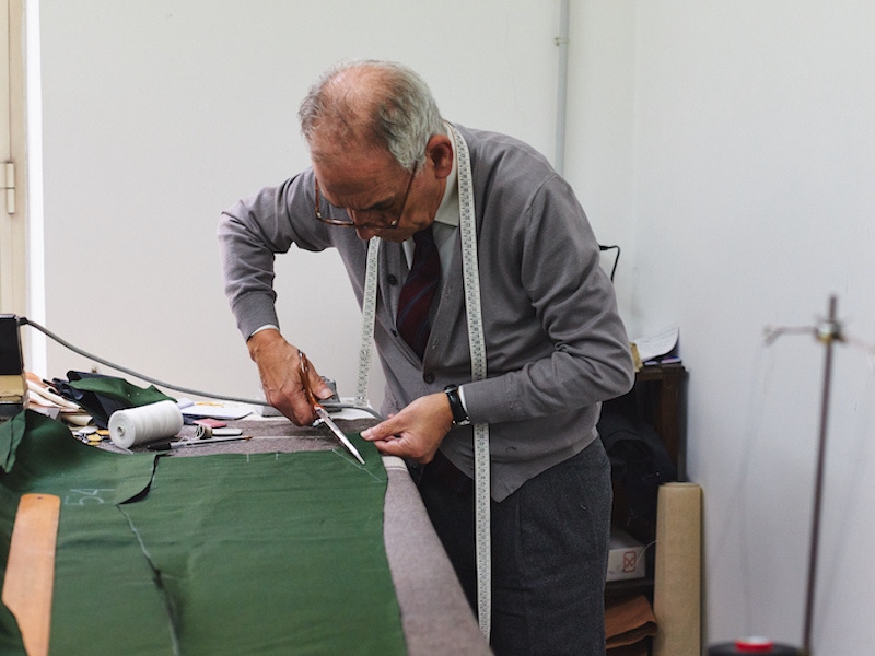 Salvatore Ambrosi in the Naples workroom.