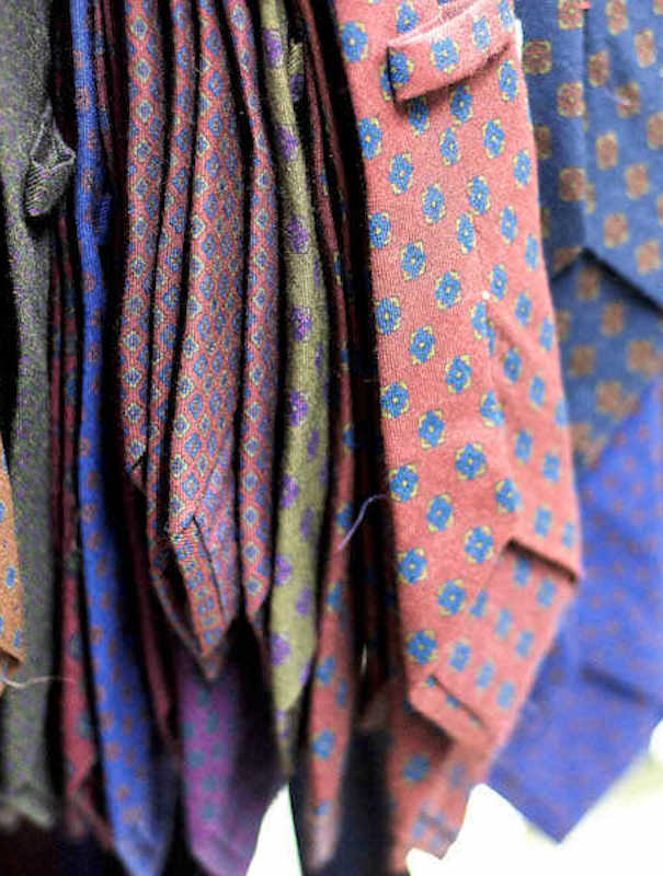 Calabrese 1924's signature ties before finishing. Photo by Stéphane Butticé.