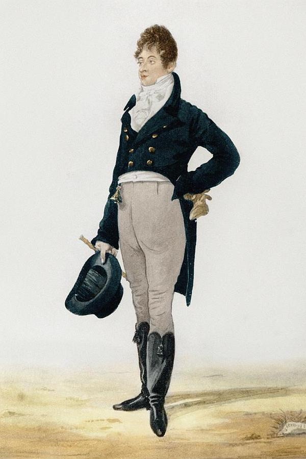 George Brummell rejected the opulence of continental fashions in favour of more sombre fabrics, a limited colour palette and well-fitted coats.