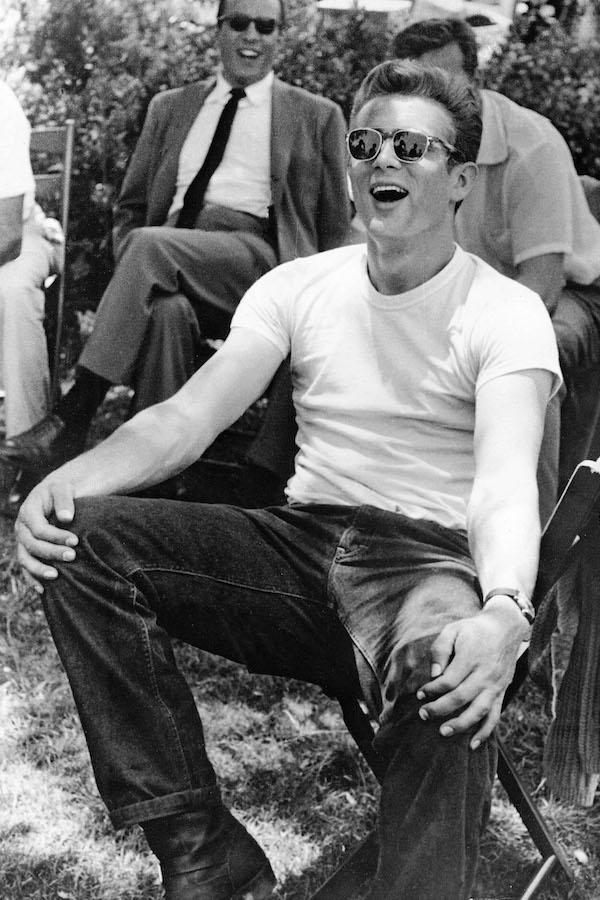 James Dean on the set of Rebel Without A Cause, 1955. Photo by Warner Bros./Kobal/REX/Shutterstock.