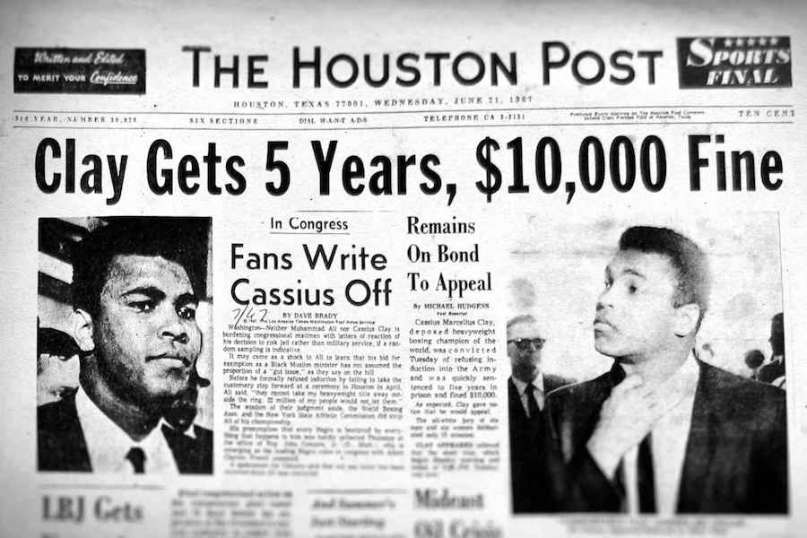 Muhammad Ali suffered serious consequences when he refused to fight during the Vietnam War, 1961.