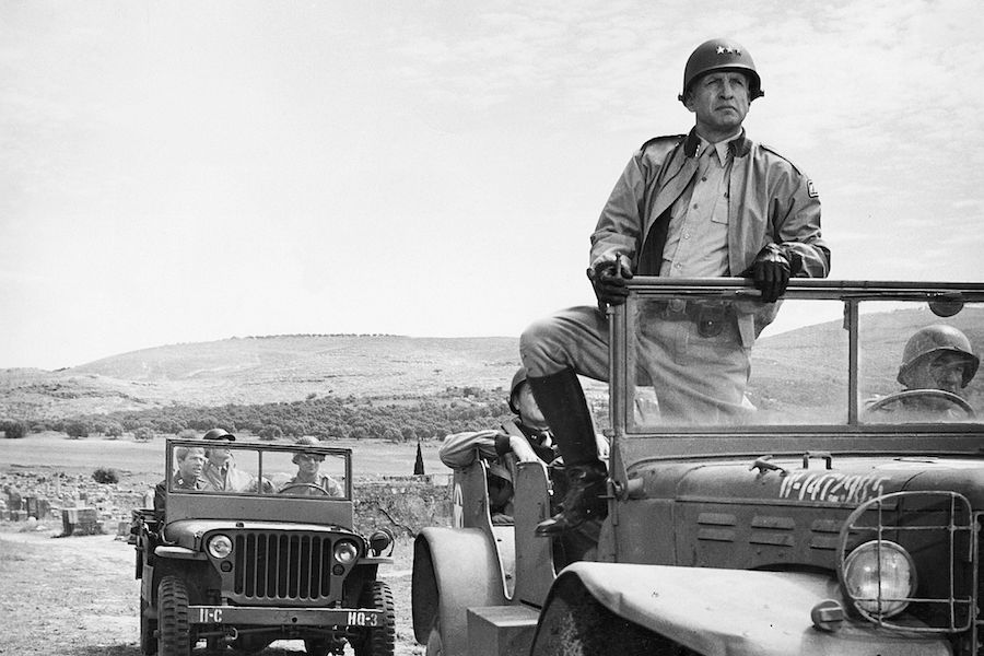 George C. Scott as Major General Patton in Patton, 1970, a film for which he refused the award for 'Best Actor', not once but twice. Photo by 20th Century Fox/Kobal/REX/Shutterstock.