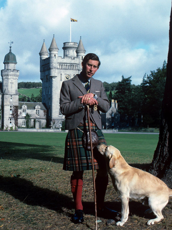 Prince Charles at Balmoral in a traditional kilt, 1978. Photo by REX/Shutterstock.