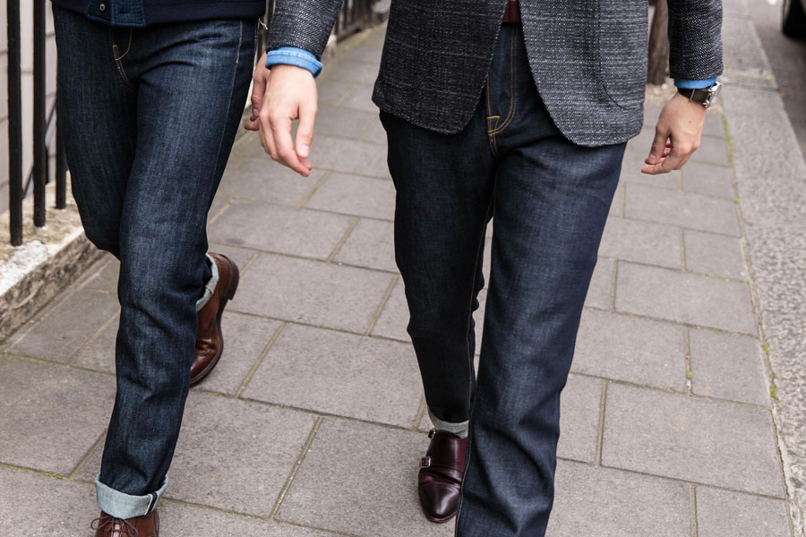 Blackhorse Lane's E8 (left) and E5 (right) jeans in action. Photo by James Munro.