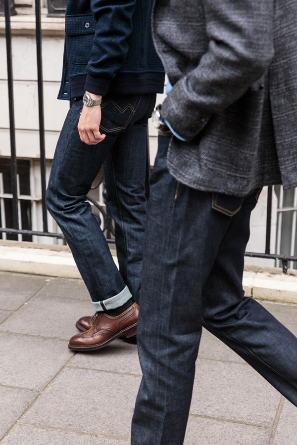 Blackhorse Lane's E8 (left) and E5 (right) jeans in action. Photo by James Munro.