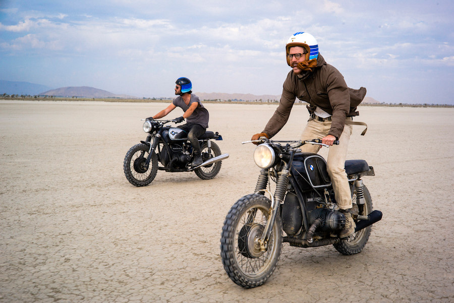 Robert J Sabel with Robert Spangle in the Californian desert.