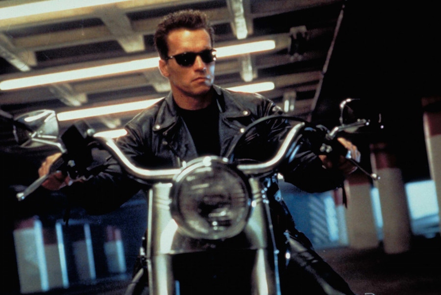 Arnold Schwarzenegger in The Terminator 2: Judgement Day, 1991.