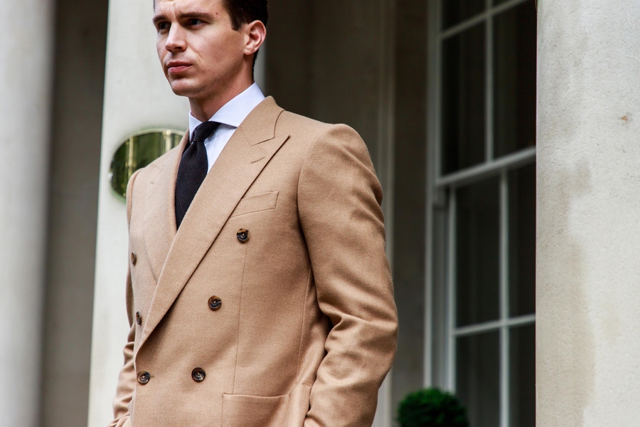 Chester Barrie's Kingly style is rendered in cashmere and camel hair.