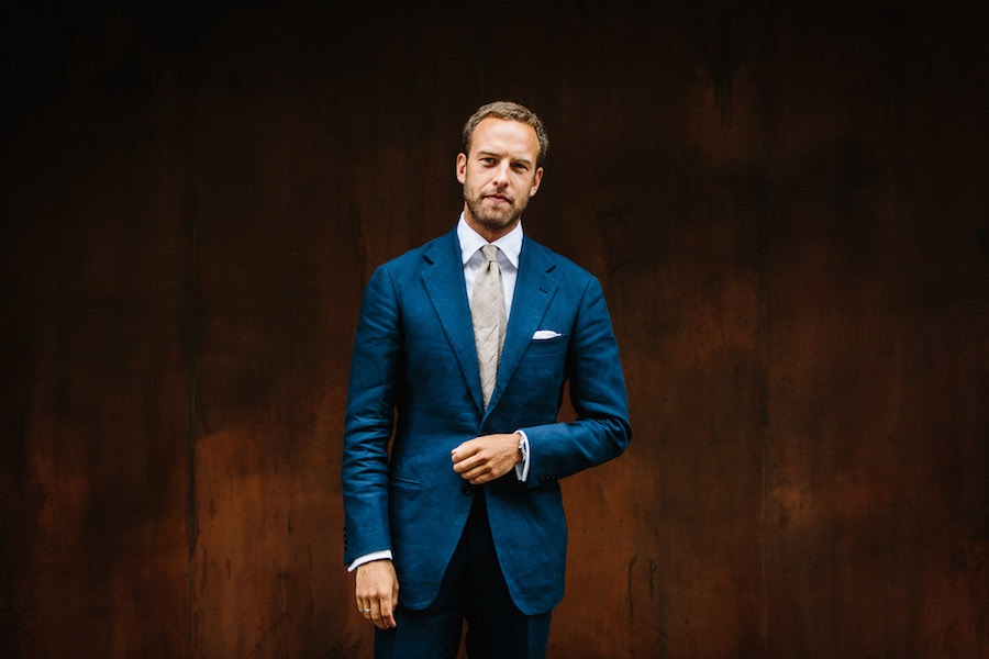 Most often seen in bespoke or made-to-measure, Andreas has high expectations of his tailoring. “I was surprised when I found this RTW suit from Ring Jacket. It’s made in a heavy Irish linen from Spence Bryson which has a great drape. With full canvas, longer length, a fuller cut through the chest and a high armhole, it fits me better than some of my MTM suits.”