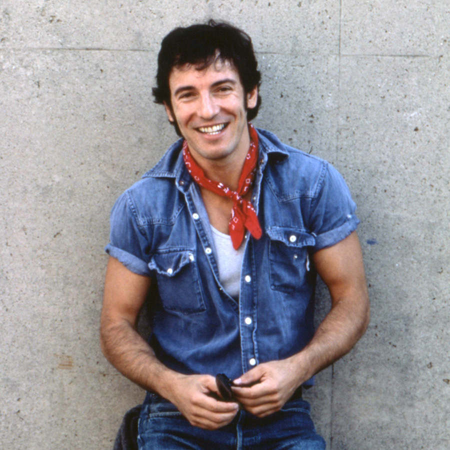 Only Bruce could pull off the rock 'n' roll cliche of double denim so effortlessly, as he poses for a portrait before performing at the Philadelphia Spectrum, 1984. Photograph by David Gahr/Getty Images.