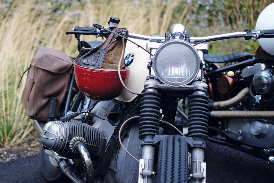 A classic BMW R-Series motorcycle at the DGR in 2016. Photograph by Justin Hast.