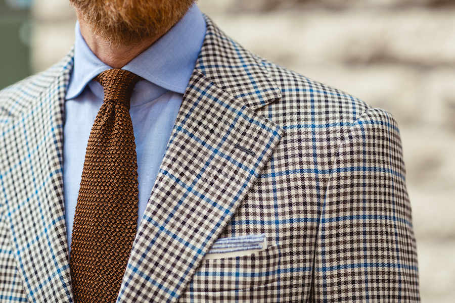 “This shirt is made by my favourite bespoke shirtmaker Luca Avitabile, who is a true gentleman and amazing at his craft,” Olof tells The Rake. “He created the perfect fit on my first shirt and has made a few more since. It is pale blue which is the colour I probably wear four days a week.” In line with Olof’s playful approach to traditional dress, he adds unique accessories to his attire such as this knitted silk tie by Parisian brand Robert Kerr. “I had been looking for a well-made tie of this material that was seven to eight centimetres wide for a long time, and after asking my Instagram followers for suggestions I came across this store. Since then I have bought three ties from them. I love Instagram!”