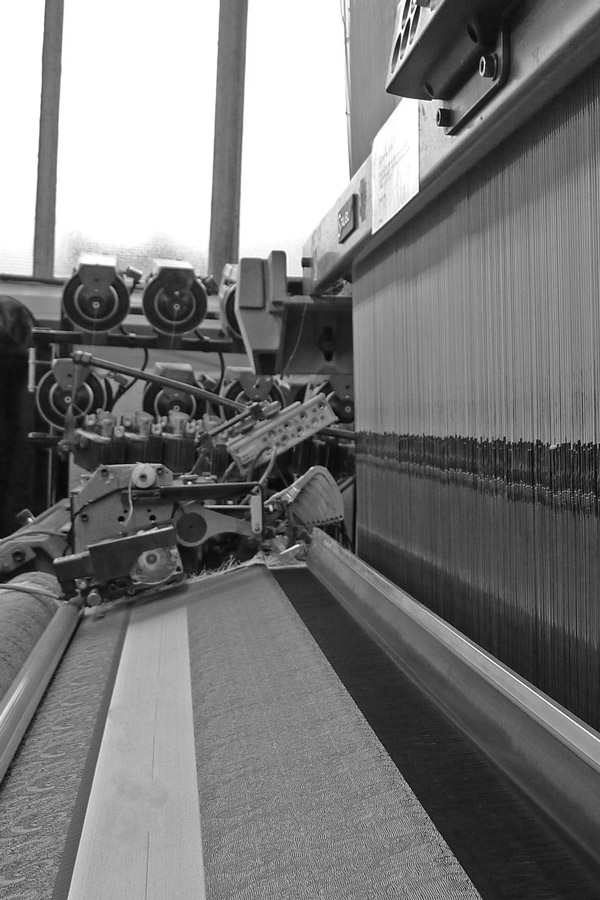 A loom used for weaving silk fabric.