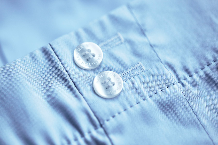 Engraved buttons on Hamilton and Hare's boxer shorts.