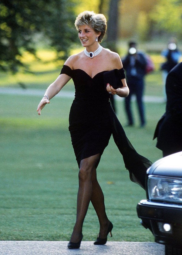 The LBD to end LBDs by Christina Stambolian, worn by the princess to an event at the Serpentine Gallery, 1994. It would later become known as her 'revenge dress' following her divorce from Prince Charles.