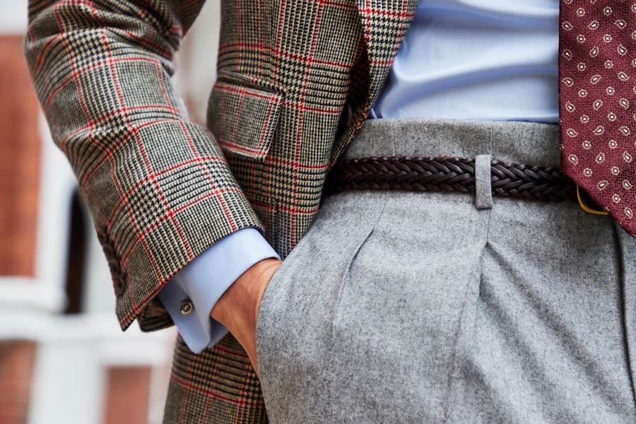 The sports jacket has four buttons at the cuff and flap pockets. Photograph by James Munro.