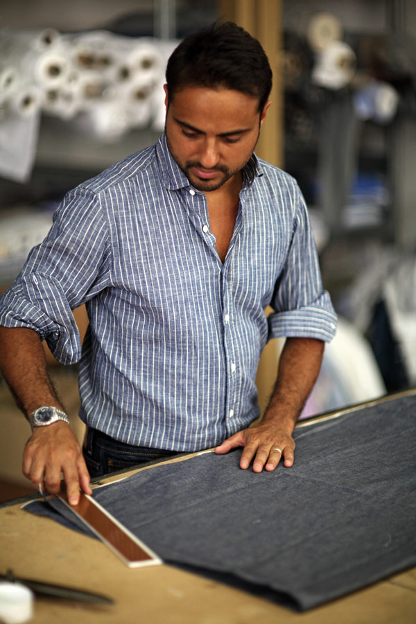 Salvatore Piccolo inside his Naples workshop.