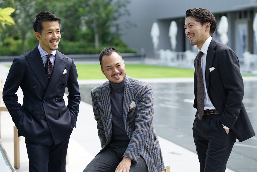 Ginza shop staff members Iwatani, Mizobata and Takahashi.