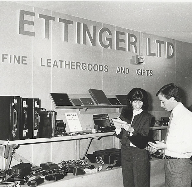 Ettinger's stand at a trade show, circa 1970.