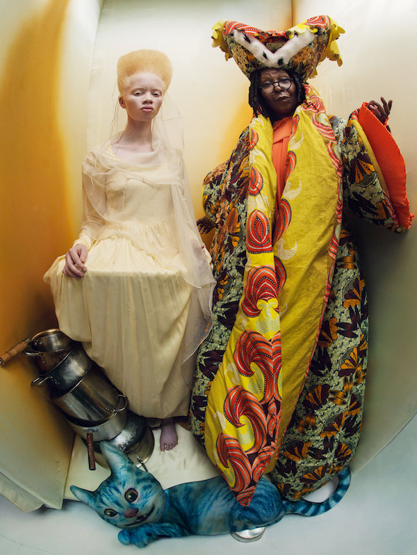 Thando Hopa as The Princess of Hearts and Whoopi Goldberg as The Royal Duchess. Photograph by Tim Walker.