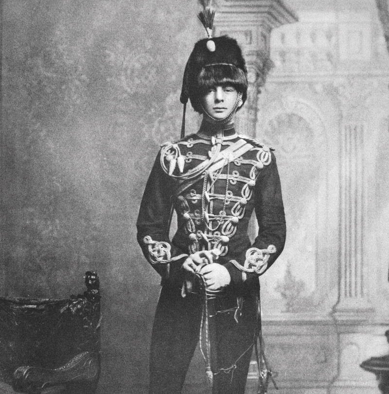 Standing proud in full uniform when serving for the 4th Hussars, a light cavalry regiment, 1895.