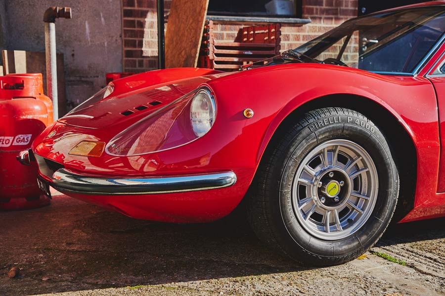 A 1973 Ferrari 246GT Dino RHD at Duke of London.