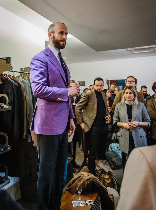 Simon Crompton welcomes guests at Permanent Style presents earlier this year.