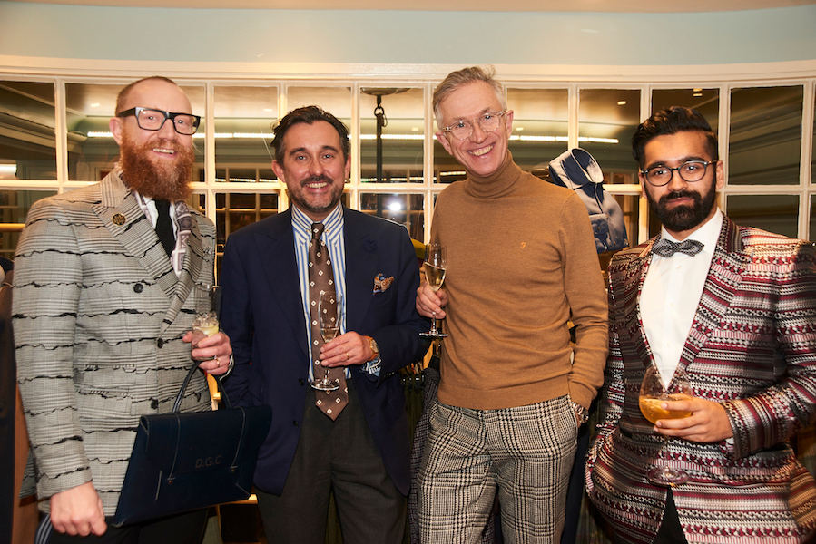 Turnbull & Asser's Dean Gomilsek-Cole, Kit Blake's Christopher Modoo, Grey Fox Blog's David Evans and Turnbull & Asser's Rikesh Chauhan.