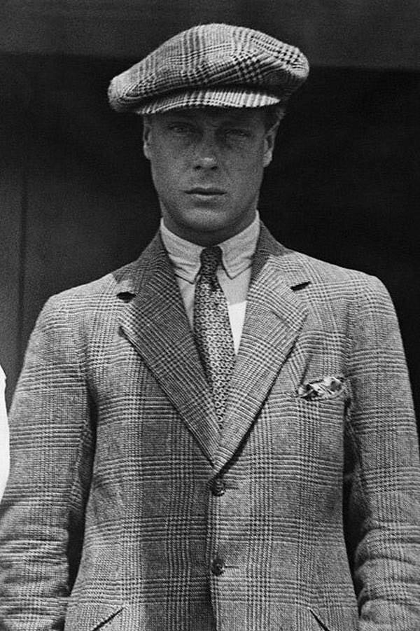 The Duke of Windsor wears varying sizes of Prince of Wales checks in his tailoring and his cap.