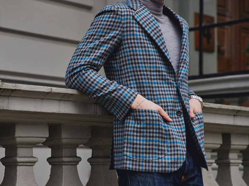 Dalcuore's single-breasted jacket features patch pockets and makes for a versatile choice. Photograph by James Munro.