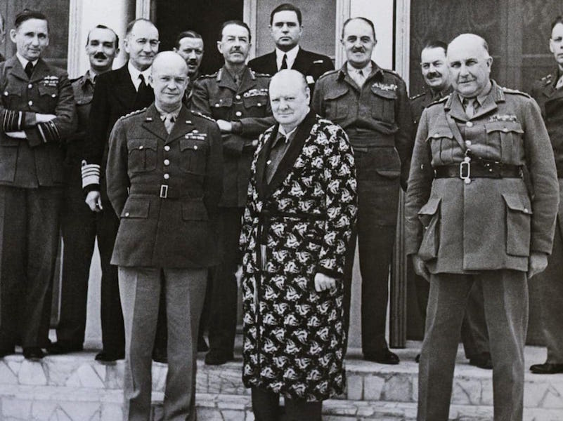 Churchill was disinclined to follow traditional rules of dress, regularly wearing a dressing gown in public and siren suits for comfort.