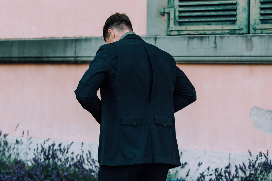 The Houdini jacket has two pockets at the back of the skirt. Photograph by Jamie Ferguson.