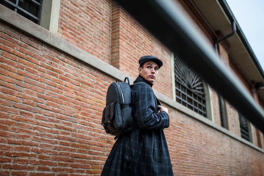 The Rake and Vitale Barberis Canonico's Flaneur Collection, shot during Pitti Uomo 93 in Florence. Photograph by Massimiliano Cervone.